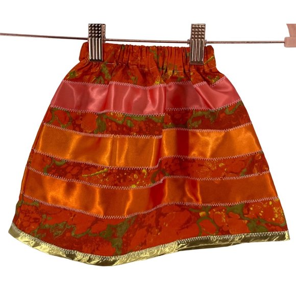 Baby Girl's Size 0-6 Months Orange, Coral & Green A-Line Skirt - Picture 2 of 2